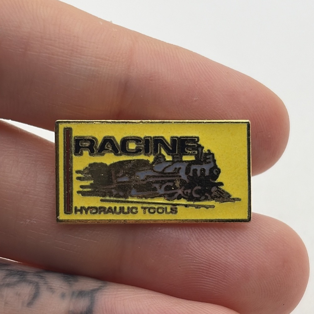 Racine Hydraulic Tools Railroad Trains Lapel Hat Pin